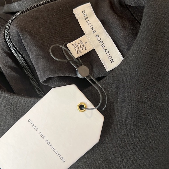 Dress The Population Silas Dress Black Lace Up Back Size Large - Picture 11 of 11